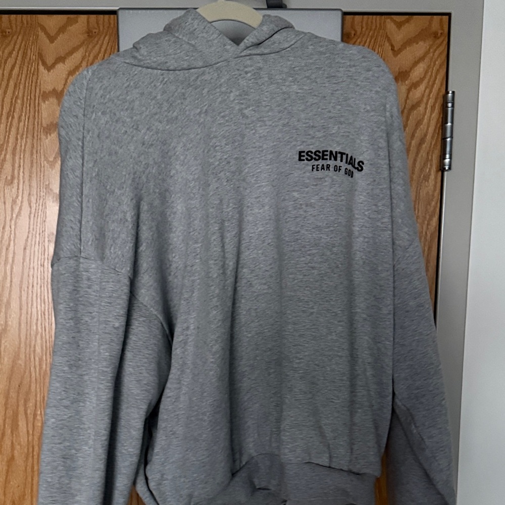 Fear of God Essentials Light Gray Hoodie